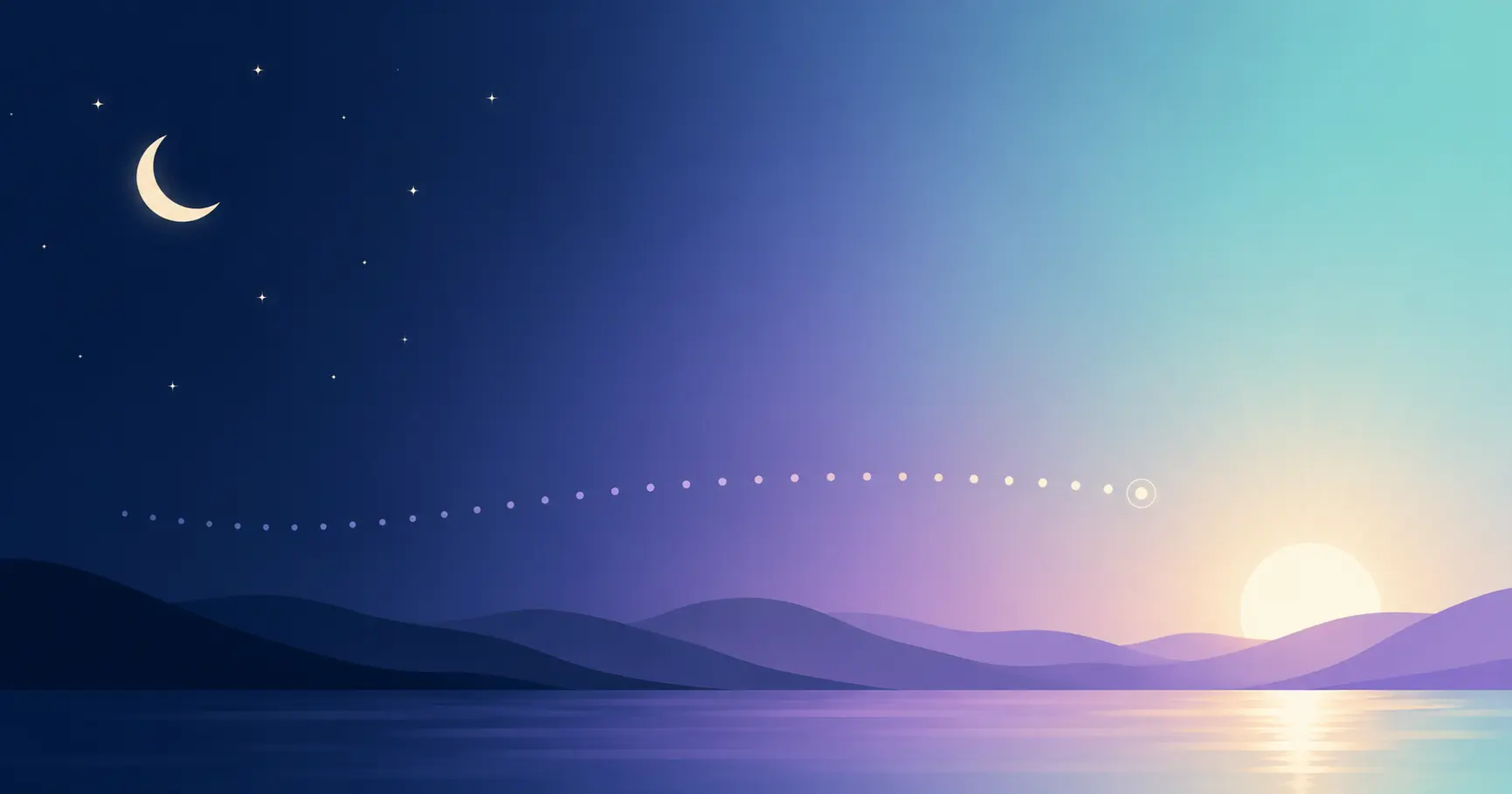 Illustration of a night owl gradually shifting into an early riser